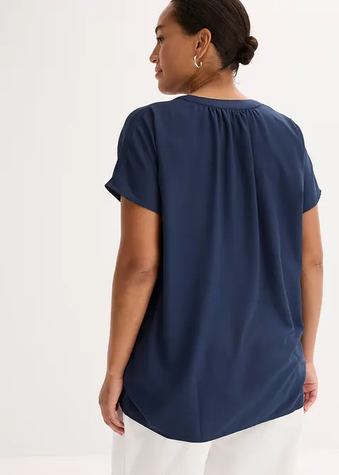 Kortermet bluse med skjult knappestolpe, bonprix