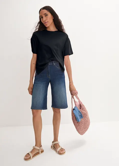 Oversized topp med trykk, bonprix