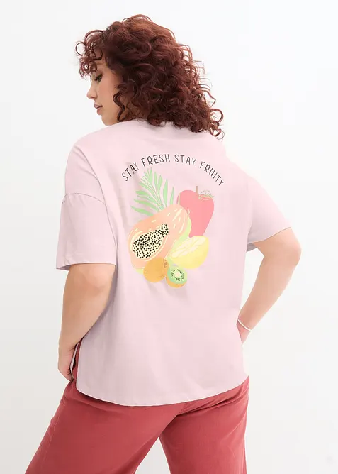 Oversized topp med trykk, bonprix