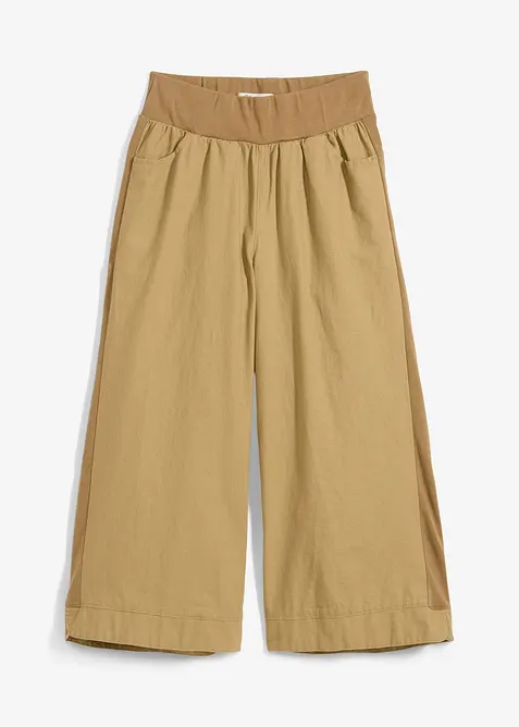 Bukse i lin-/bomullsmiks med 3/4-lange ben, bonprix