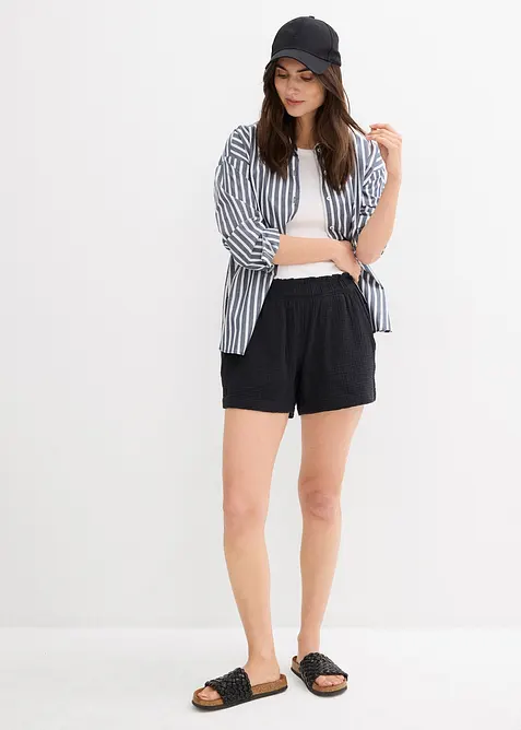 Musselin-shorts i 100% bomull, bonprix