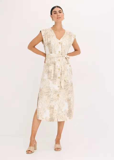 Kjole i viskose med belte (2-delt sett), bonprix