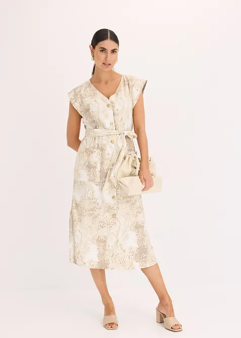 Kjole i viskose med belte (2-delt sett), bonprix