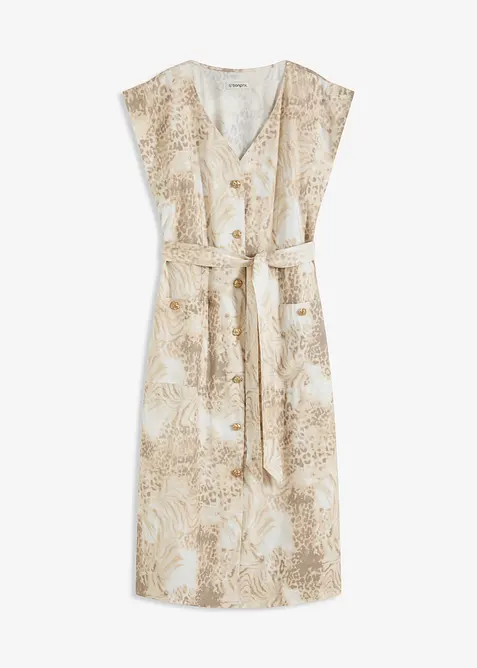 Kjole i viskose med belte (2-delt sett), bonprix