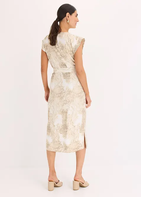 Kjole i viskose med belte (2-delt sett), bonprix