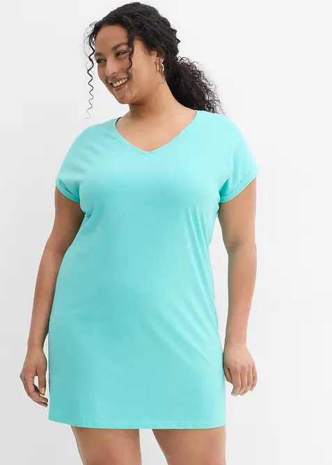 Trikotkjole i &oslash;kologisk bomull (2-pack), bonprix