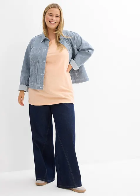 Lang topp i ren &oslash;kologisk bomull (2-pack), bonprix