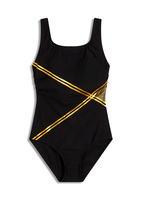 Light shape badedrakt med metallic detaljer, bonprix