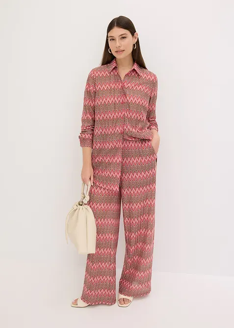 Lang bluse i hekle look, bonprix