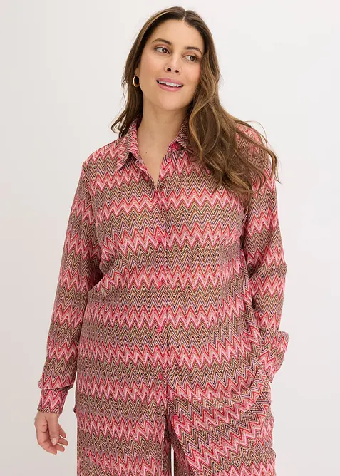 Lang bluse i hekle look, bonprix