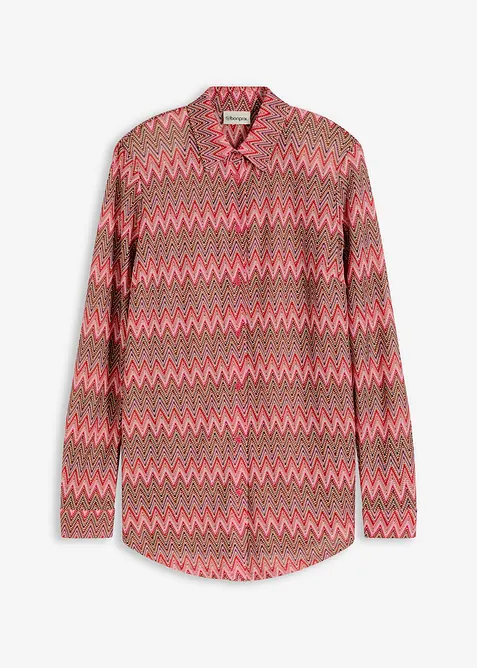 Lang bluse i hekle look, bonprix