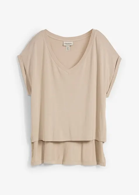 Oversized topp i lett viskosemiks, bonprix