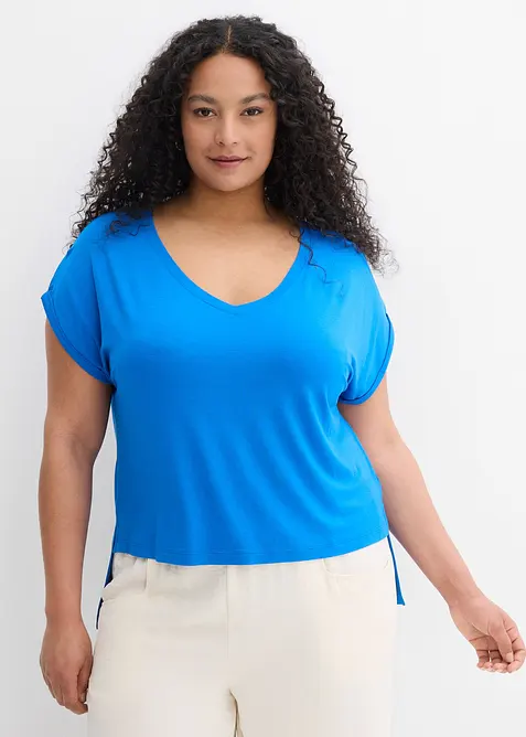 Oversized topp i lett viskosemiks, bonprix