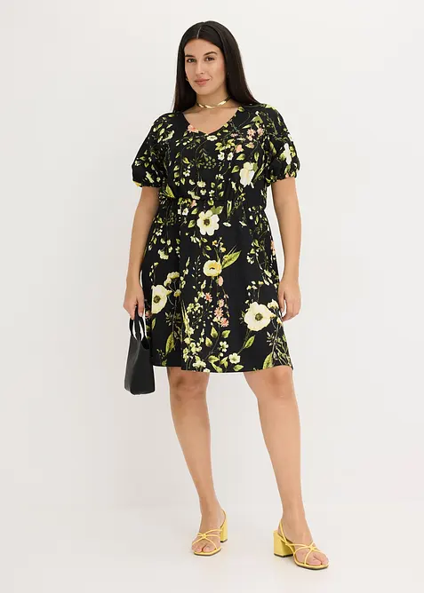 Kjole med puffermer, bonprix