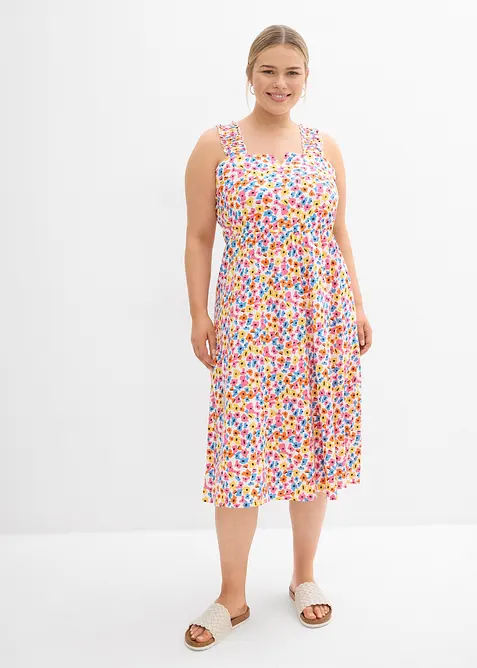 Trikotkjole i bomull med viskose, bonprix