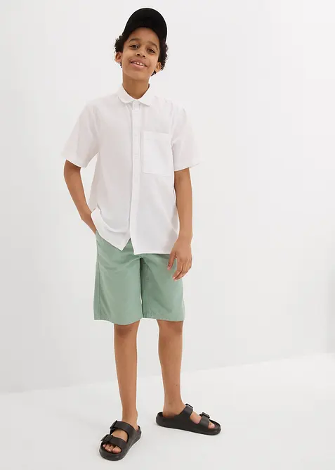 Kortermet skjorte av luftig linmiks, bonprix