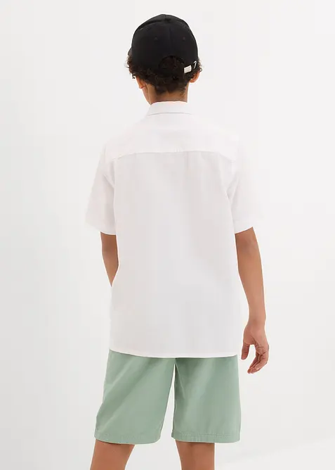 Kortermet skjorte av luftig linmiks, bonprix