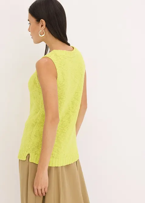 Strikket topp i bomull med nuppestruktur, bonprix