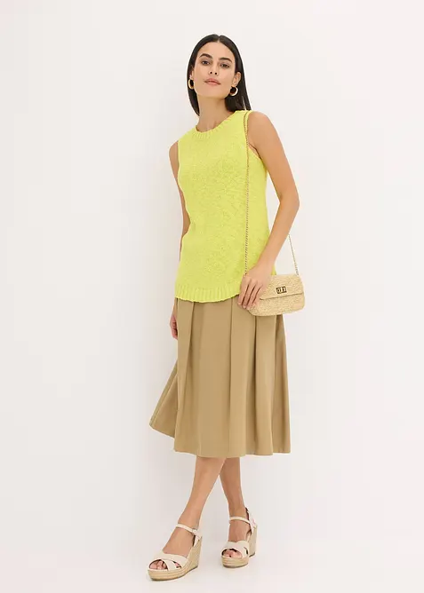 Strikket topp i bomull med nuppestruktur, bonprix