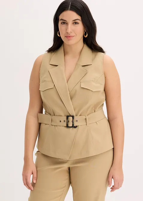 Vest med belte, bonprix