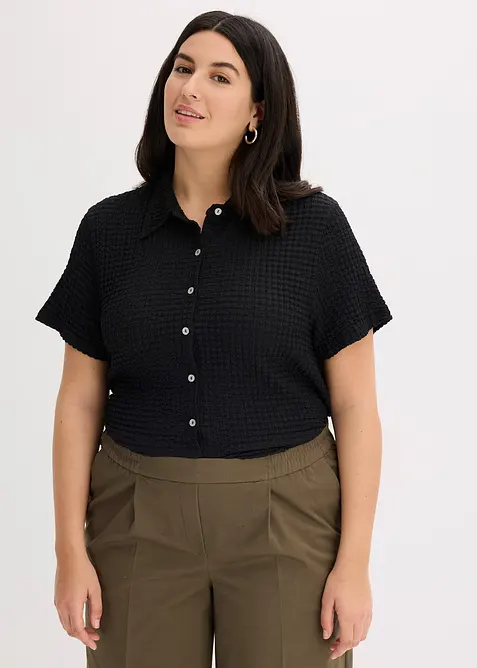 Trikotbluse med struktur, bonprix