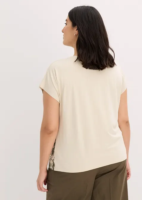 Oversized topp med blondebånd, bonprix