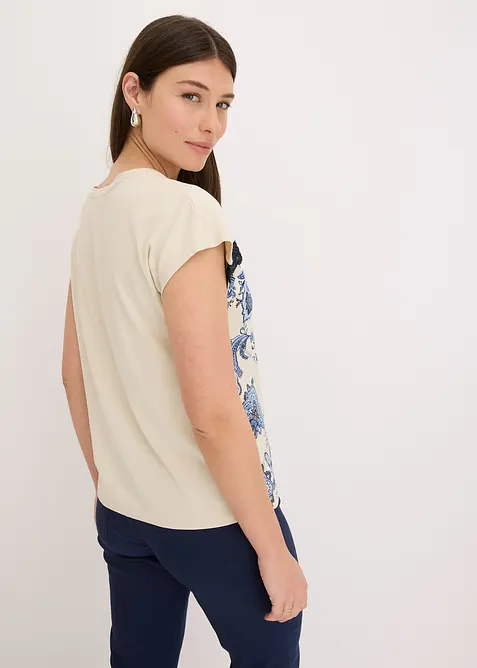 Oversized topp med blondebånd, bonprix