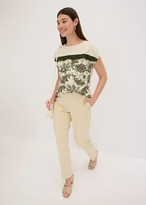 Oversized topp med blondeb&aring;nd, bonprix