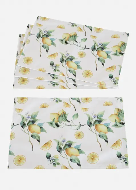 Bordbrikker med sitronm&oslash;nster (4-pack), bonprix