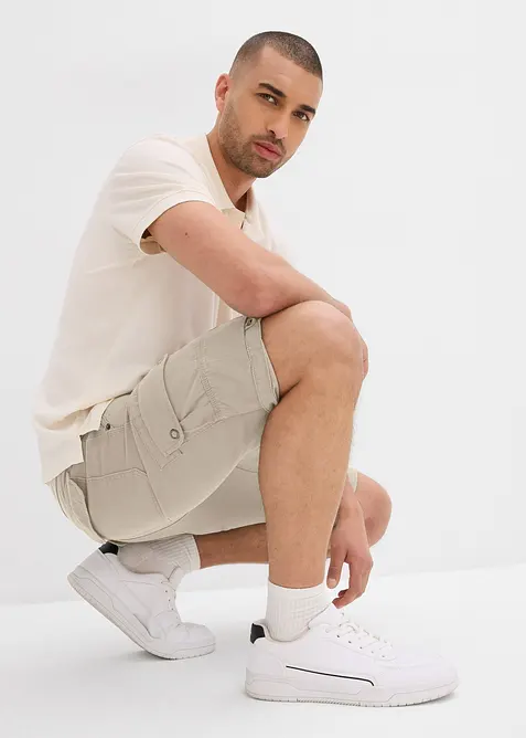 Cargo-bermuda i ren bomull, Regular Fit, bonprix