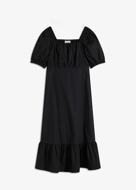 Midikjole i &oslash;kologisk bomull, bonprix