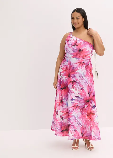 One shoulder-kjole i strukturert krepp, bonprix