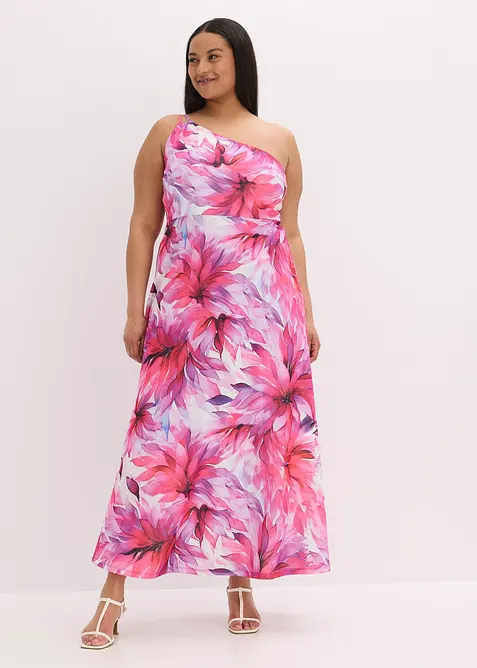 One shoulder-kjole i strukturert krepp, bonprix