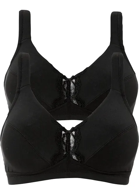 BH uten spiler med økologisk bomull (2-pack), bonprix