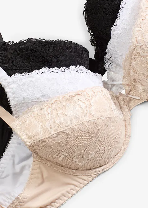 Push up-BH med fine blonder (3-pack), bonprix