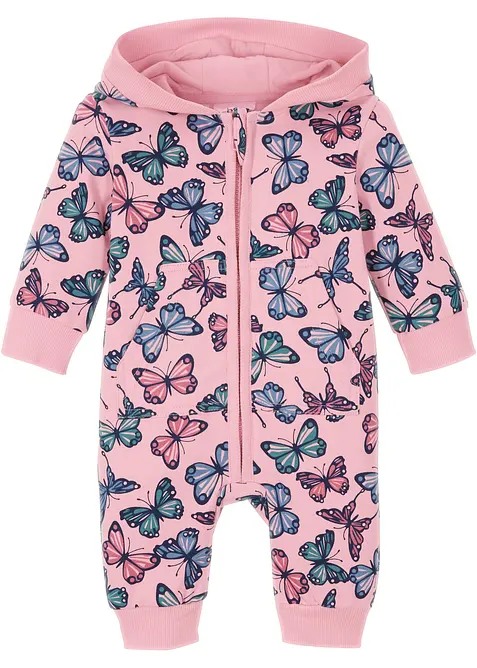 Sweat baby-jumpsuit med hette, &oslash;kologisk bomul, bonprix
