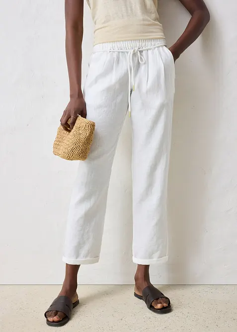 Pull on-bukse i 100% lin, bonprix