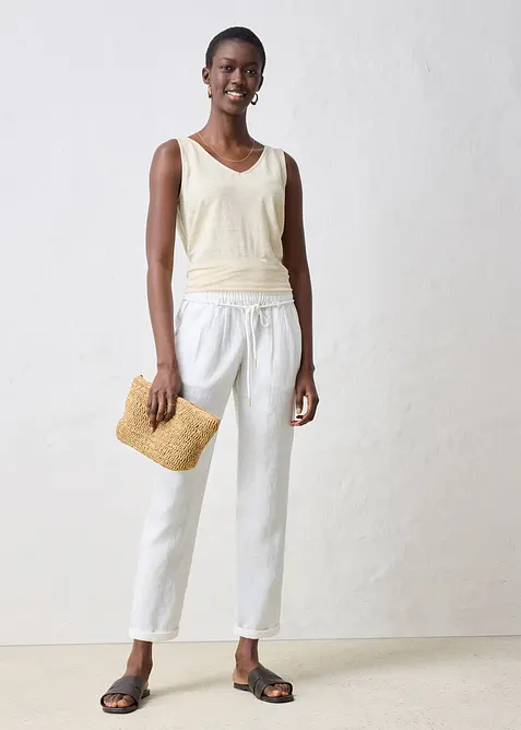 Pull on-bukse i 100% lin, bonprix