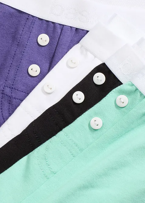 Middels lang boxershorts til dame i økologisk bomull (4-pack), bonprix