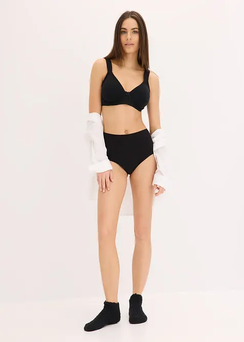 High Waist stringtruse med myk bomull(4-pack), bonprix