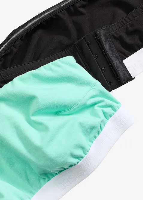 Bandeau-BH med økologisk bomull (2-pack), bonprix