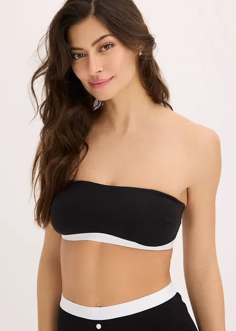 Bandeau-BH med økologisk bomull (2-pack), bonprix