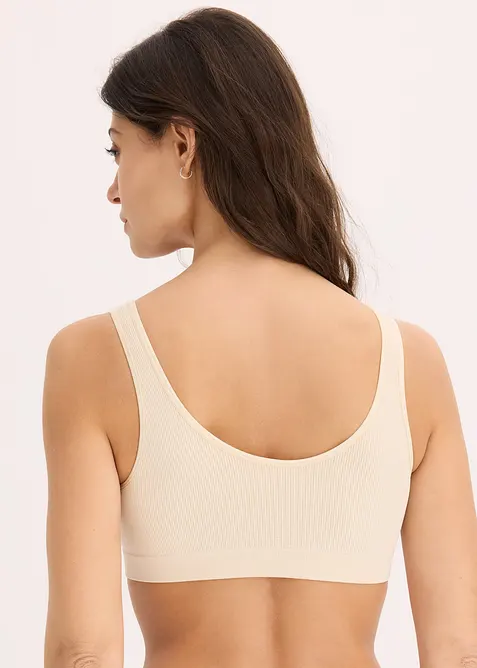 Feel Comfort Seamless-BH-topp i ribbemateriale, bonprix