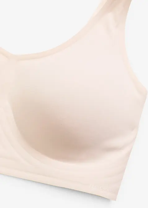 Vattert Feel Comfort Lasercut-T-skjorte-BH uten b&oslash;yle, bonprix