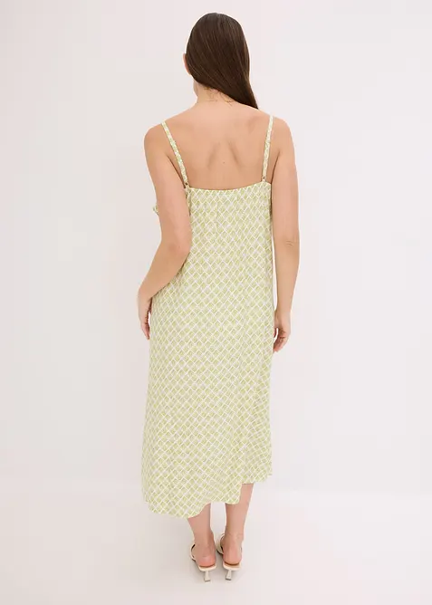 Midikjole med rysjekant, bonprix