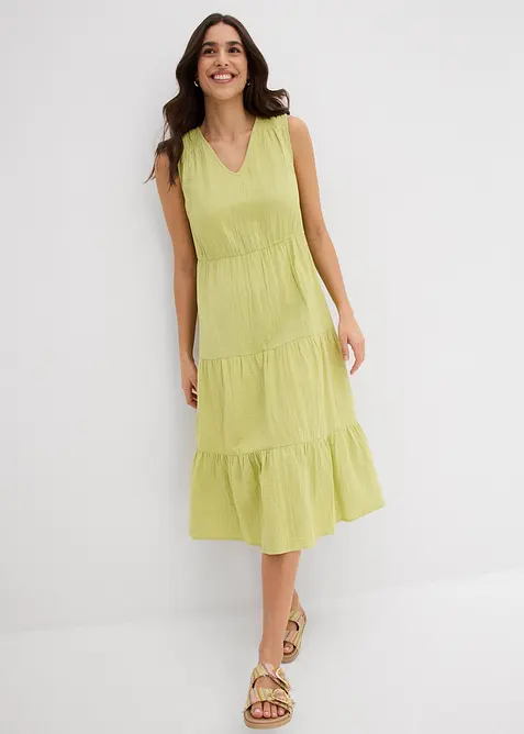 Kjole i myk musselin, bonprix