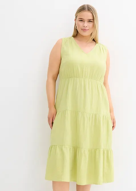 Kjole i myk musselin, bonprix