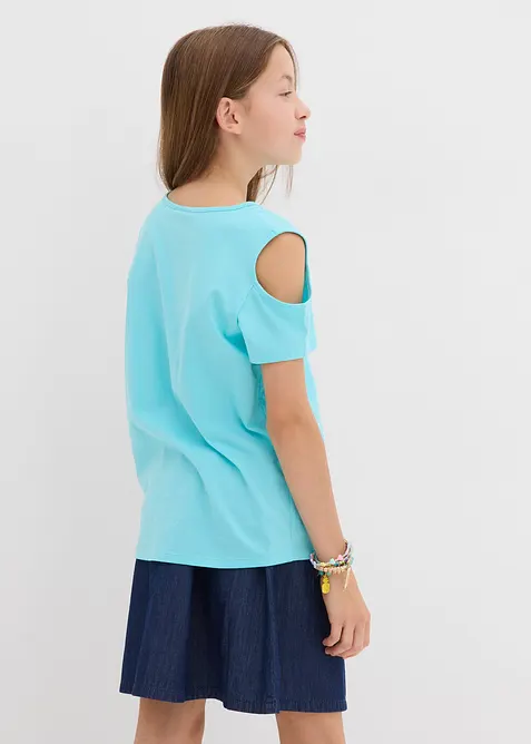 Cold shoulder-topp i 100% økologisk bomull, bonprix