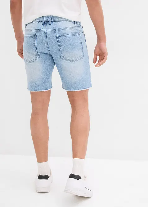 Denimshorts med stretch og råkanter, Relaxed Fit, bonprix