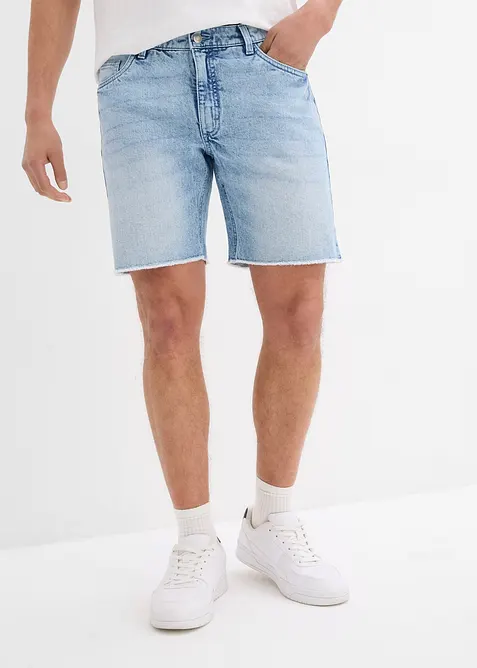 Denimshorts med stretch og råkanter, Relaxed Fit, bonprix